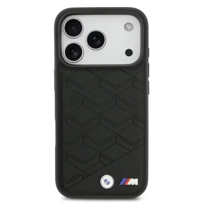 Bmw Iphone 17 Pro Case - Leather Seat Design With Magsafe And Metal Logo - Black
